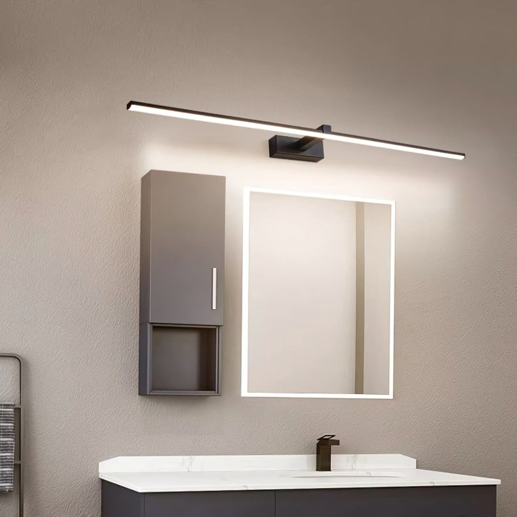 Modern Iron Linear Wall Light With Integrated LED for Hallway — Ashbury Home & Living