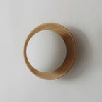 Nordic Natural Wood Wall Light LED Light With Globe Shade