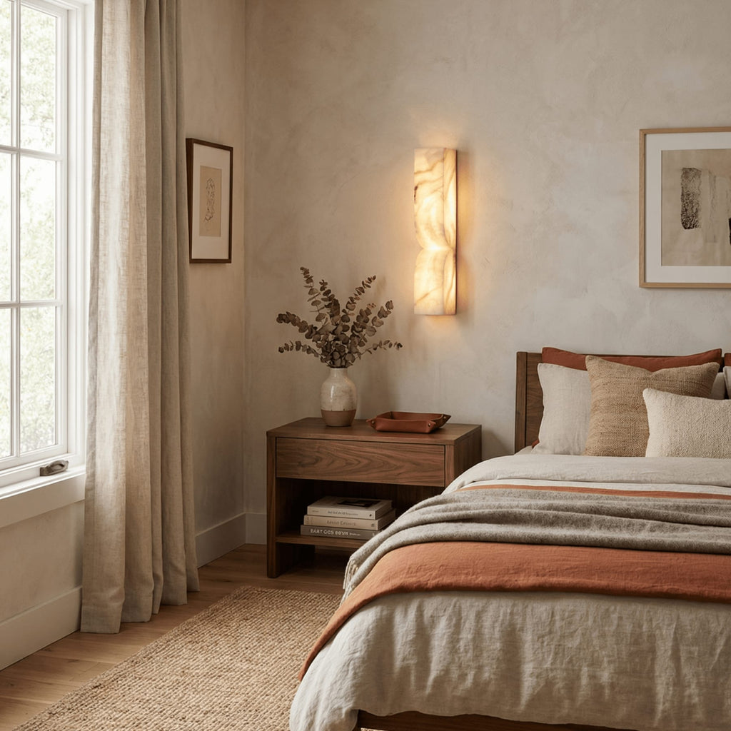 Modern Marble Wall Light With Warm LED Glow for Living Room — Ashbury Home & Living