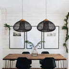 Handmade Rattan Pendant Lights With Woven Dome Shade