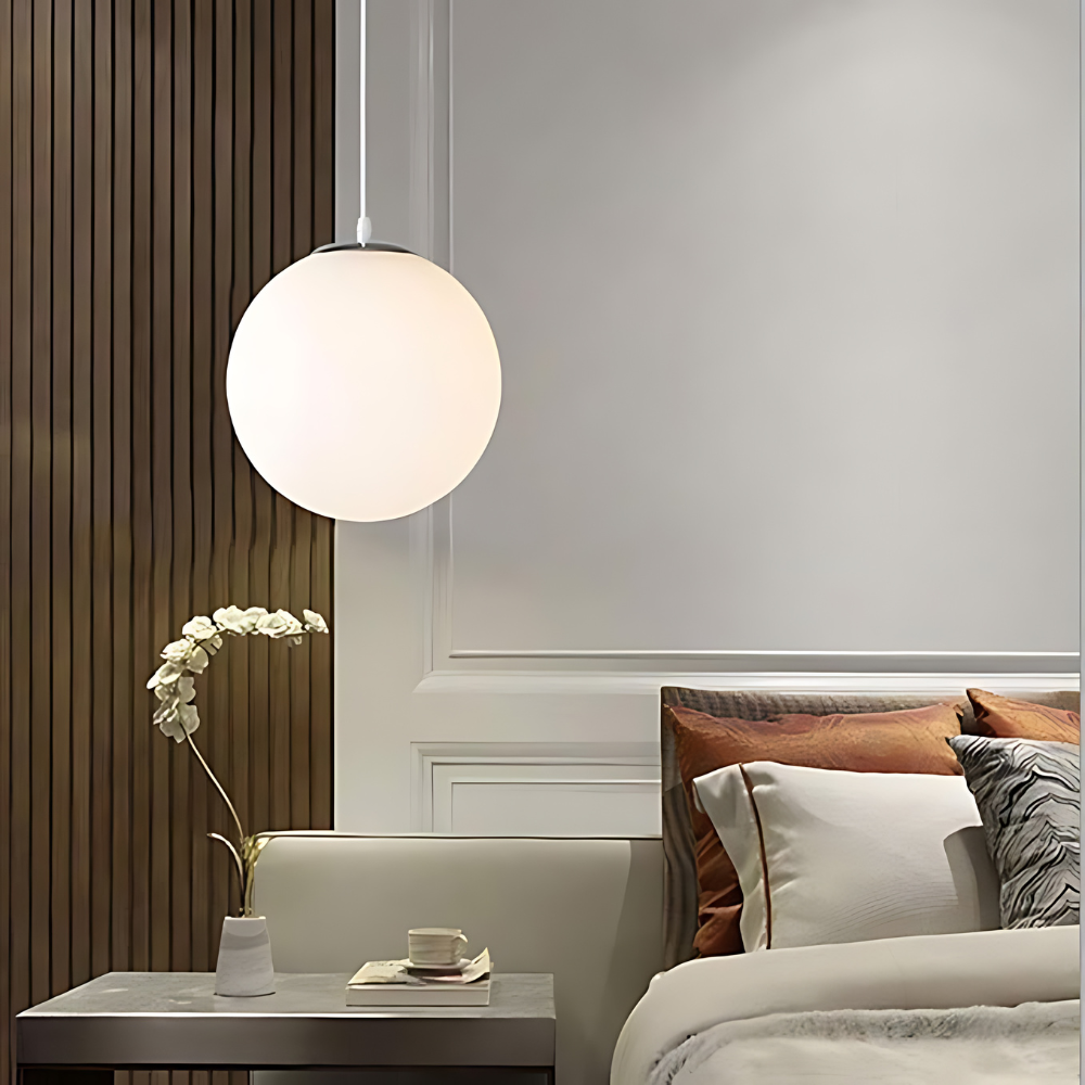 Globe Glass Pendant Light With Adjustable Cord
