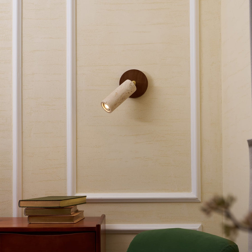 Modern Travertine Wall Light With Warm LED Glow — Ashbury Home & Living