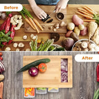 Bamboo Chopping Board with Storage Trays and Graters Kitchen Prep Station with Juice Groove and Lid for Slicing | Grating and Food Storage
