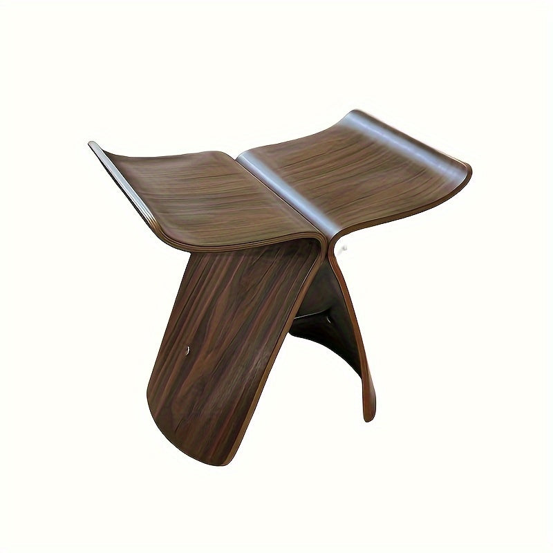 Butterfly Stool Solid Wood Bentwood Stool Mid-Century Design Armless Wooden Seat and Side Table for Living Room | Entrance and Bedroom