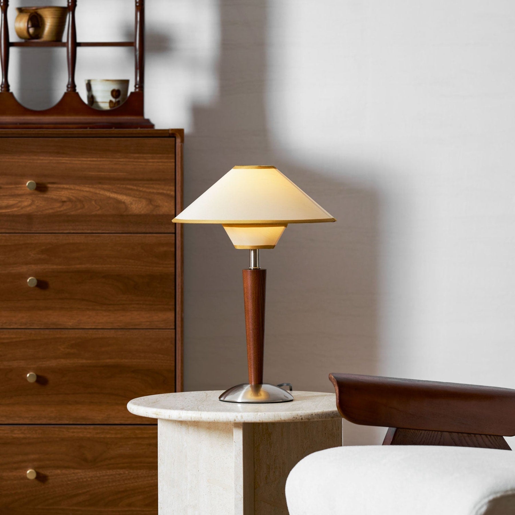 Modern Wood Table Lamp With Fabric Shade for Living Room — Ashbury Home & Living