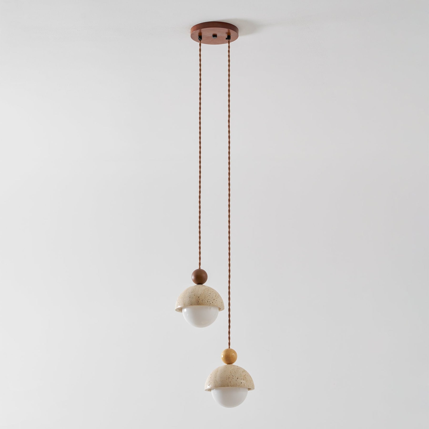 Contemporary Travertine Stone Pendant Light With Dimmable Glow — Ashbury Home & Living