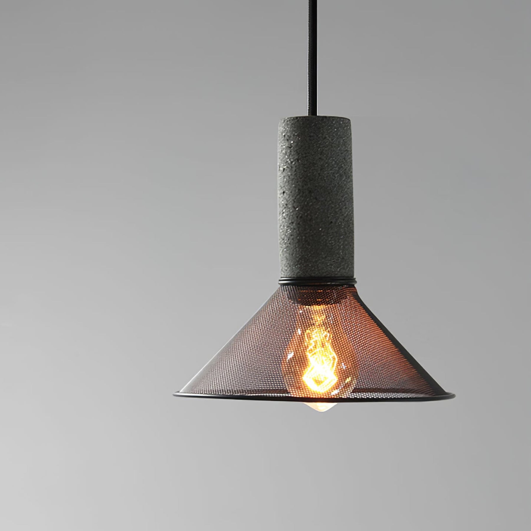Industrial Concrete Pendant Light With Warm LED Glow — Ashbury Home & Living