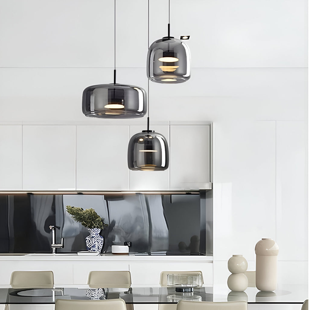 Retro Trio pendant lights LED Light With Hand-Blown Glass Shades