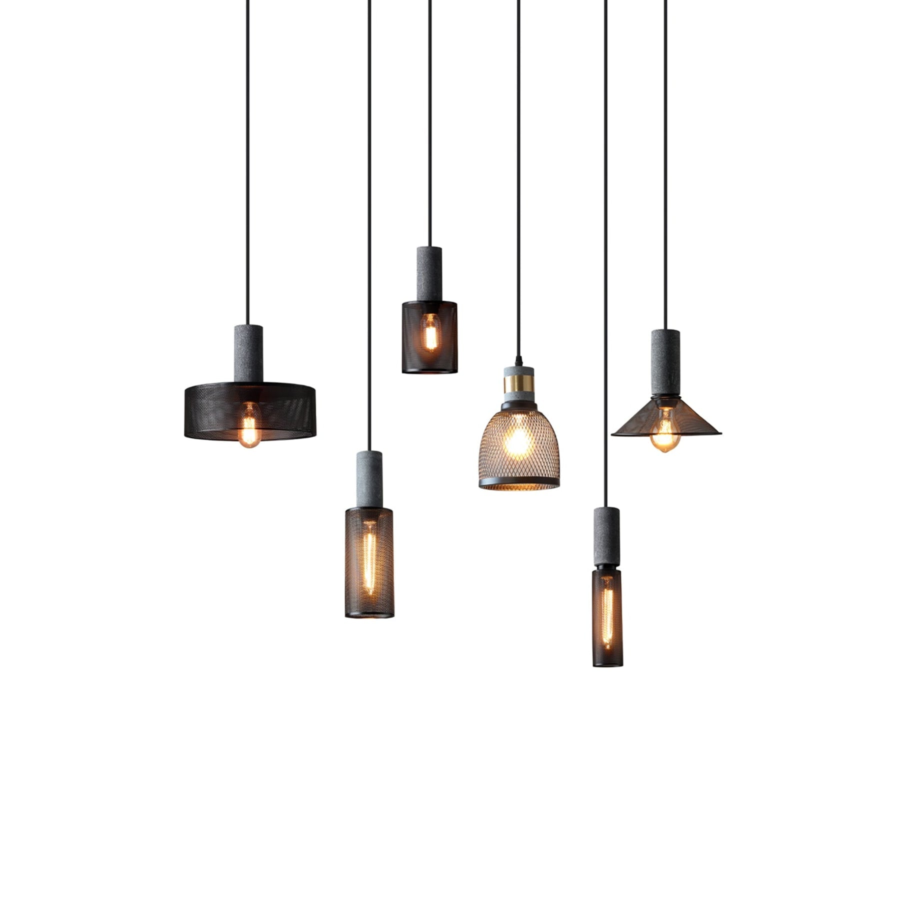 Industrial Concrete Pendant Light With Warm LED Glow — Ashbury Home & Living