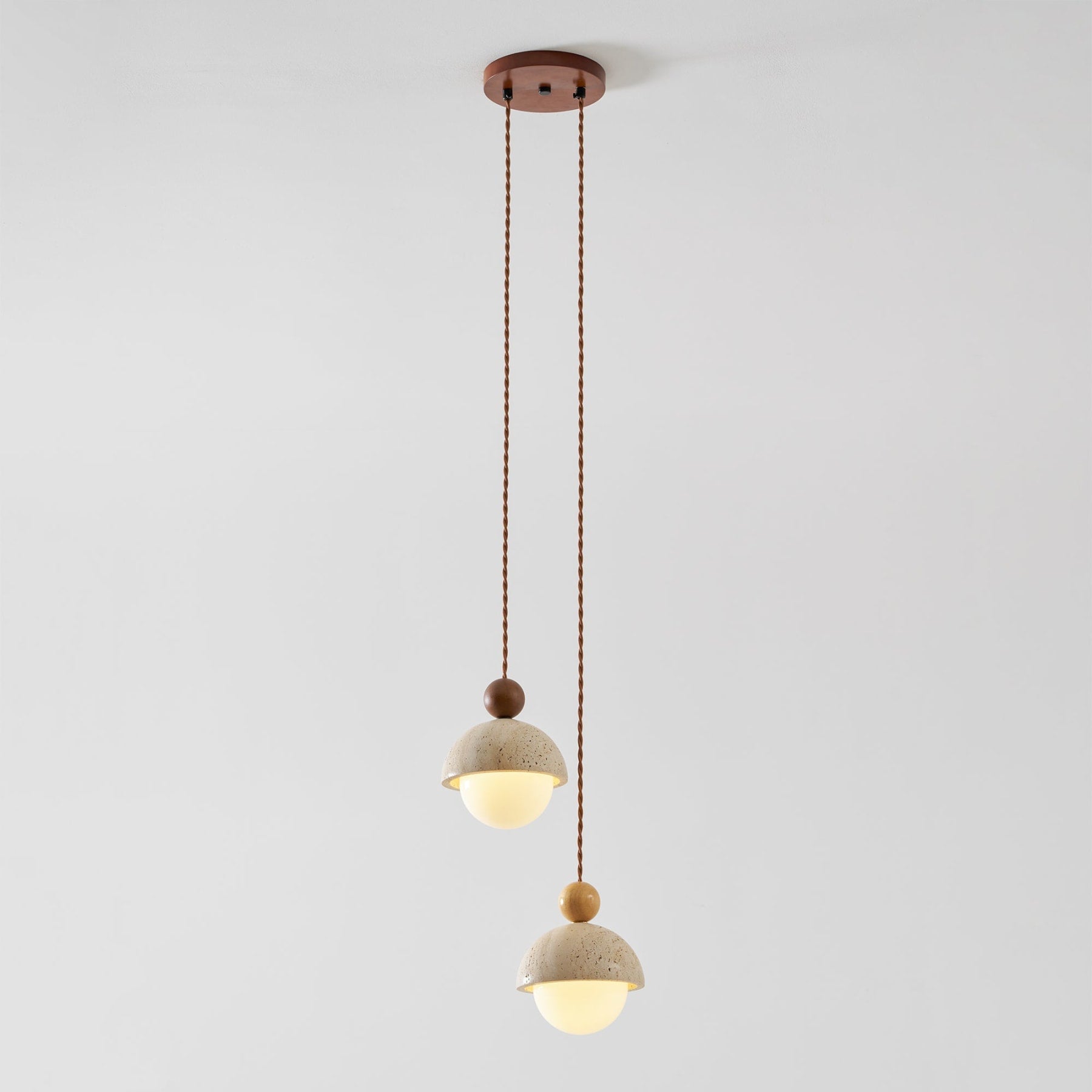 Contemporary Travertine Stone Pendant Light With Dimmable Glow — Ashbury Home & Living