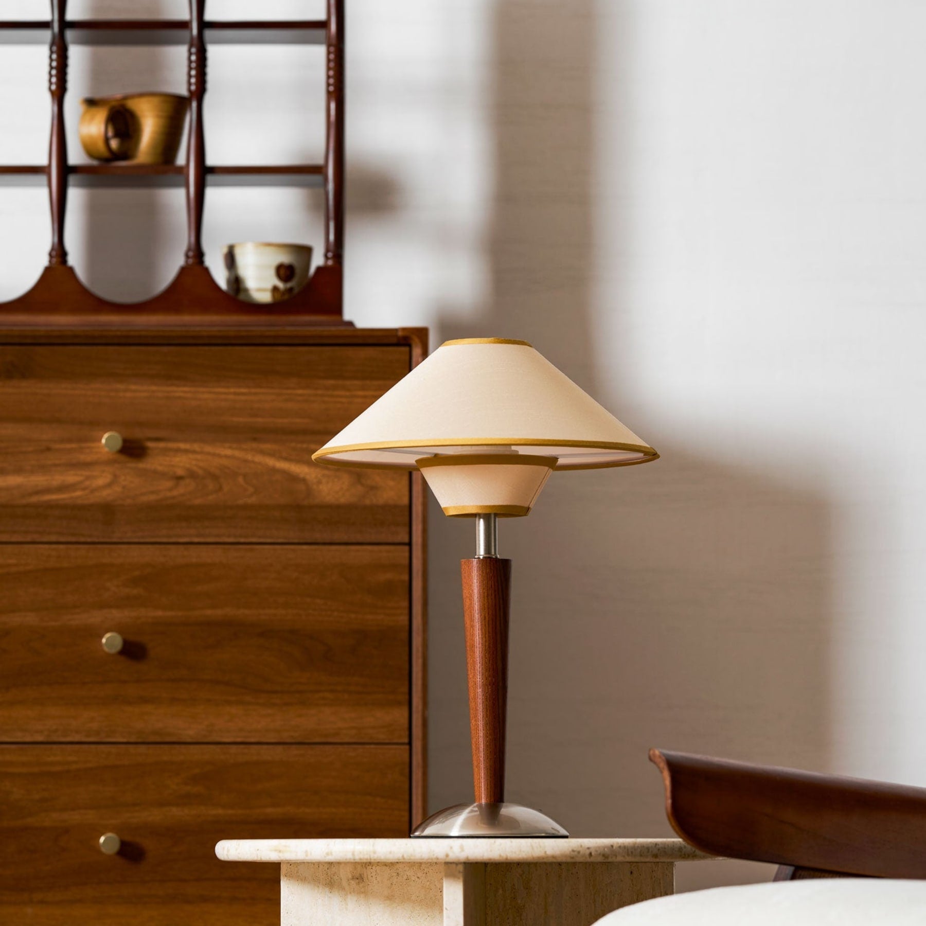 Modern Wood Table Lamp With Fabric Shade for Living Room — Ashbury Home & Living