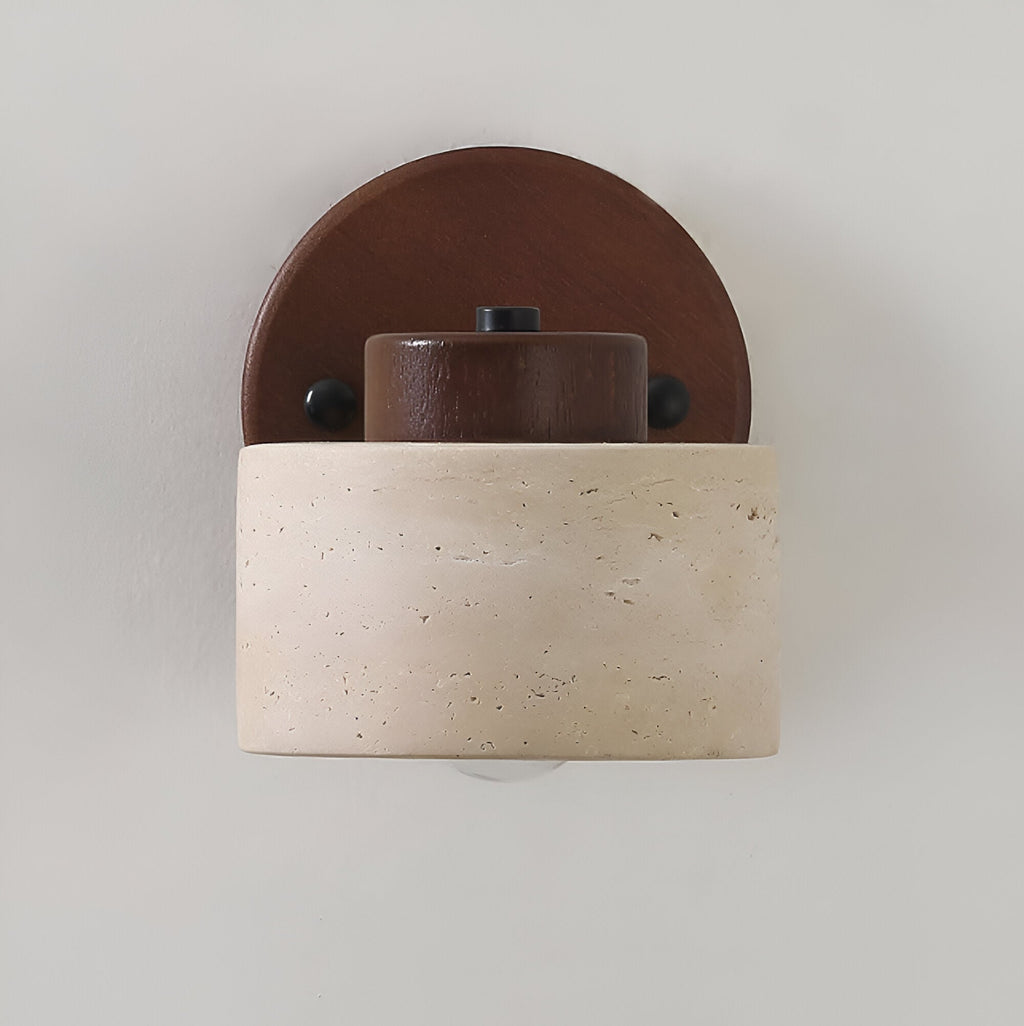 Travertine Stone LED Wall Light Sconce Hardwired with E27 Bulb for Reading