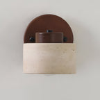 Travertine Stone LED Wall Light Sconce Hardwired with E27 Bulb for Reading