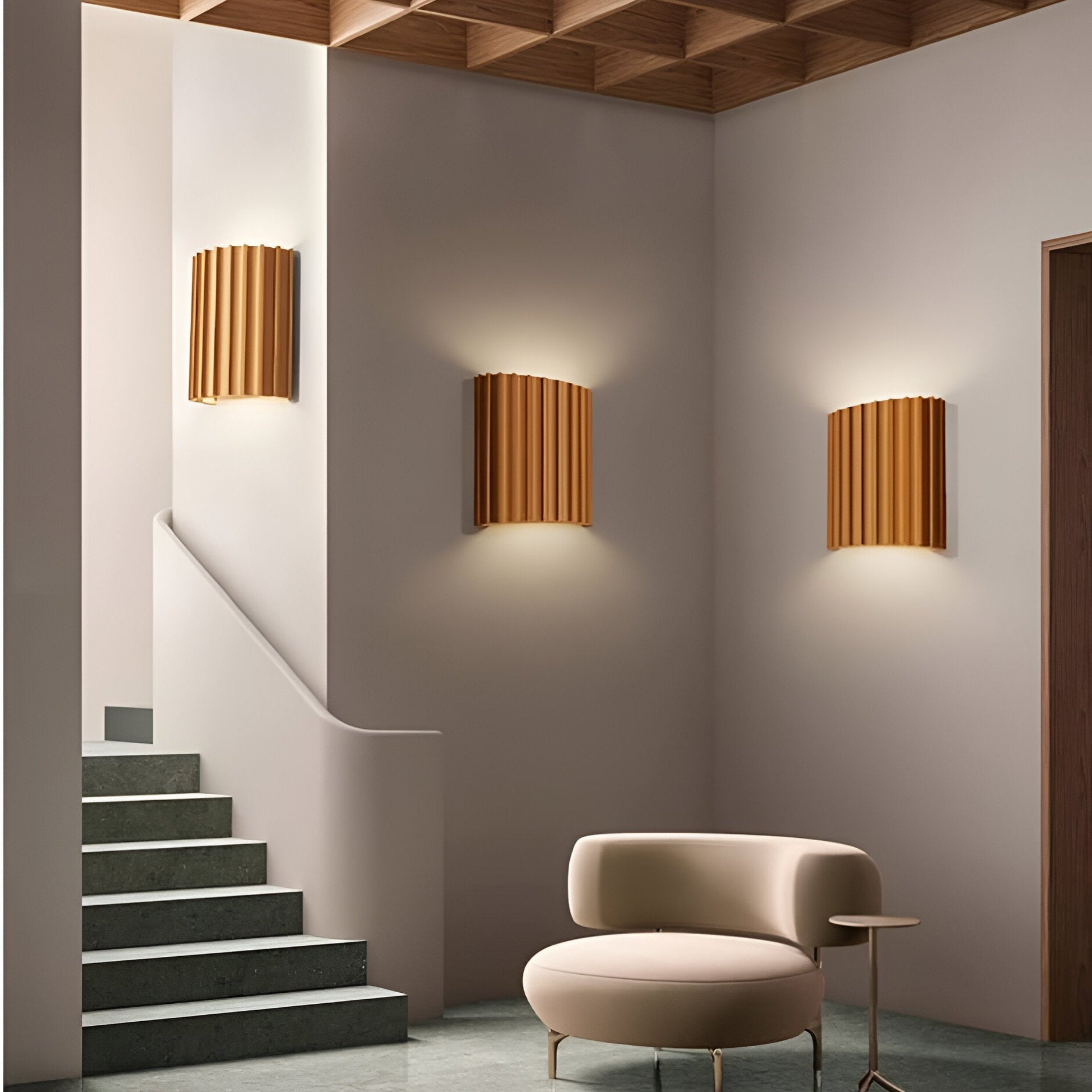Nordic Resin Plaster Shade Wall Light With Up And Down Glow
