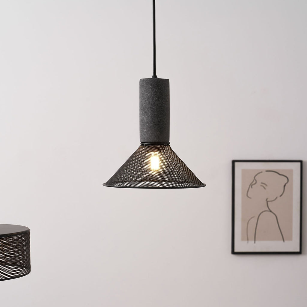 Industrial Concrete Pendant Light With Warm LED Glow — Ashbury Home & Living