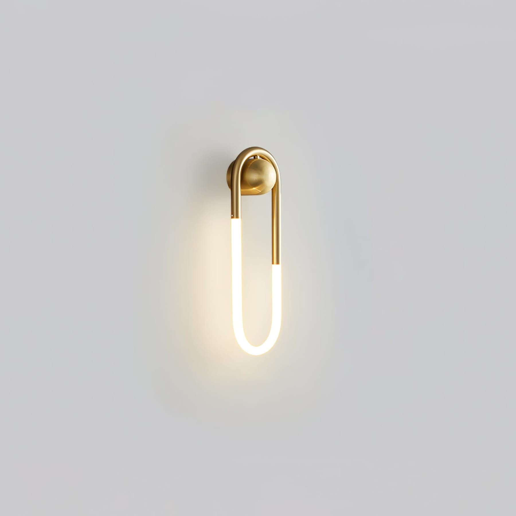 Minimalist Metal Wall Light for Living Room and Bedroom in Brass & Warm Light — Ashbury Home & Living