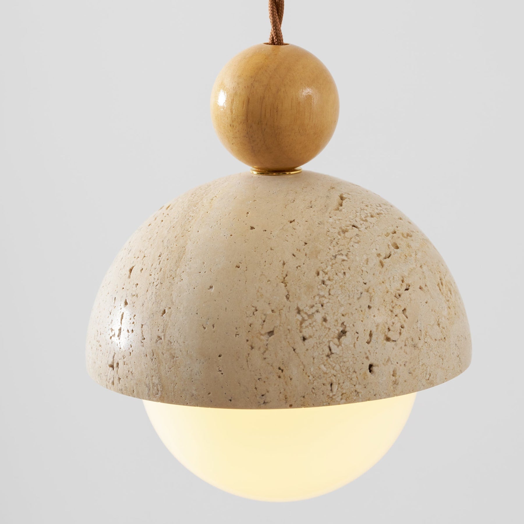 Contemporary Travertine Stone Pendant Light With Dimmable Glow — Ashbury Home & Living
