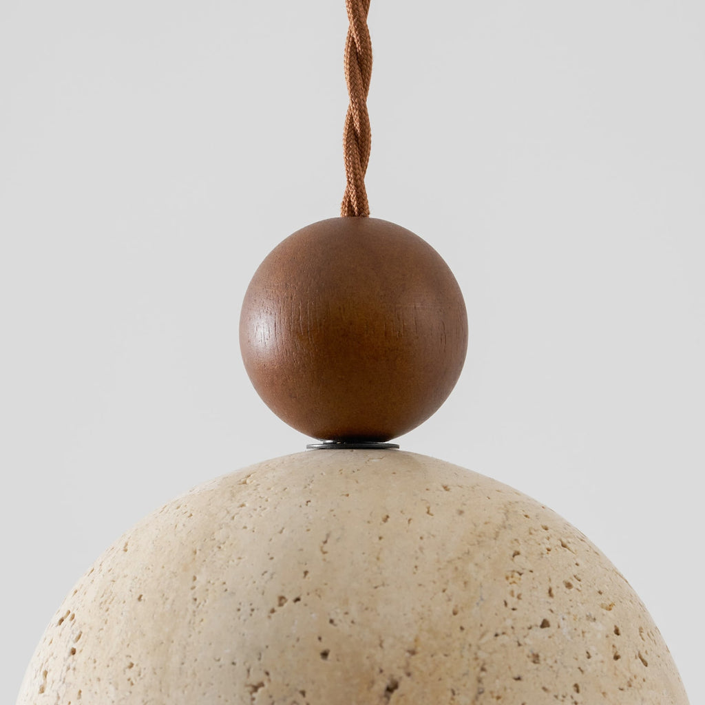 Contemporary Travertine Stone Pendant Light With Dimmable Glow — Ashbury Home & Living