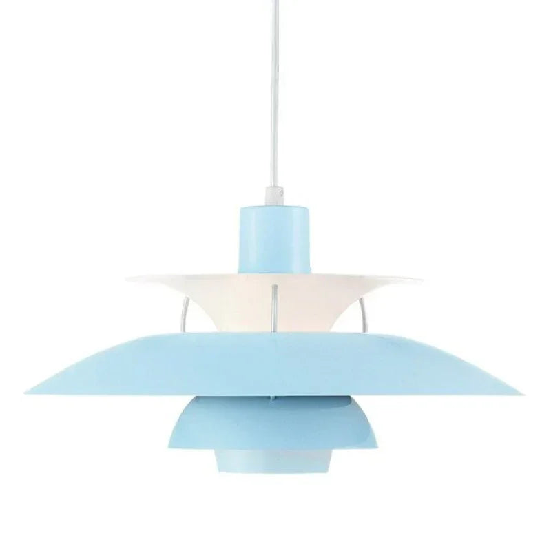 Scandinavian Metal Pendant Light With Adjustable Angle for Dining Room in Pure Blue — Ashbury Home & Living