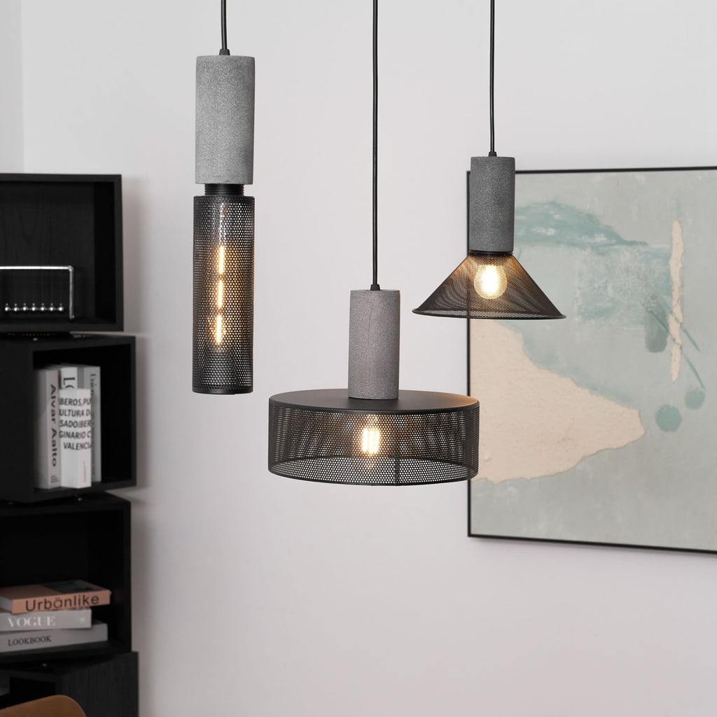 Industrial Concrete Pendant Light With Warm LED Glow — Ashbury Home & Living