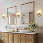 Brass And Glass Seashell Wall Light With E14 Bulb Base