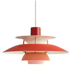 Scandinavian Metal Pendant Light With Adjustable Angle for Dining Room in Shades of Red — Ashbury Home & Living
