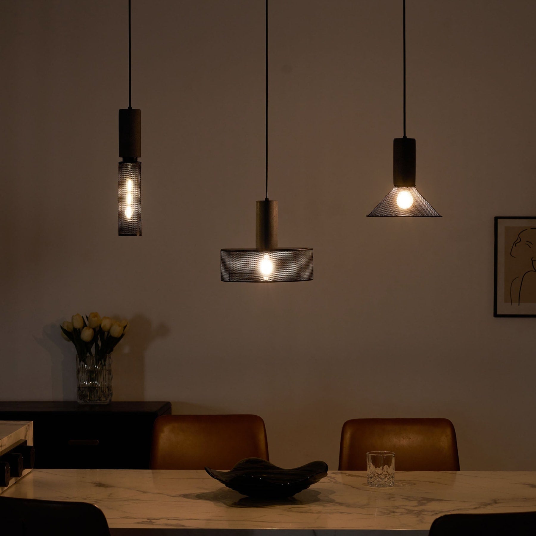 Industrial Concrete Pendant Light With Warm LED Glow — Ashbury Home & Living