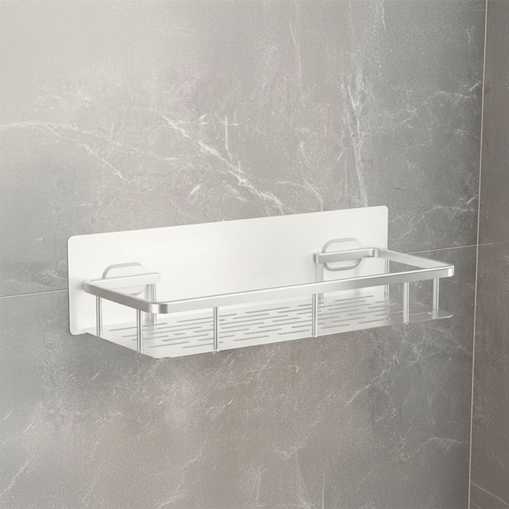 Adhesive Bathroom Shelf Drill-Free Shower Caddy Stainless Steel Wall Shelf Organiser for Shampoo and Toiletries