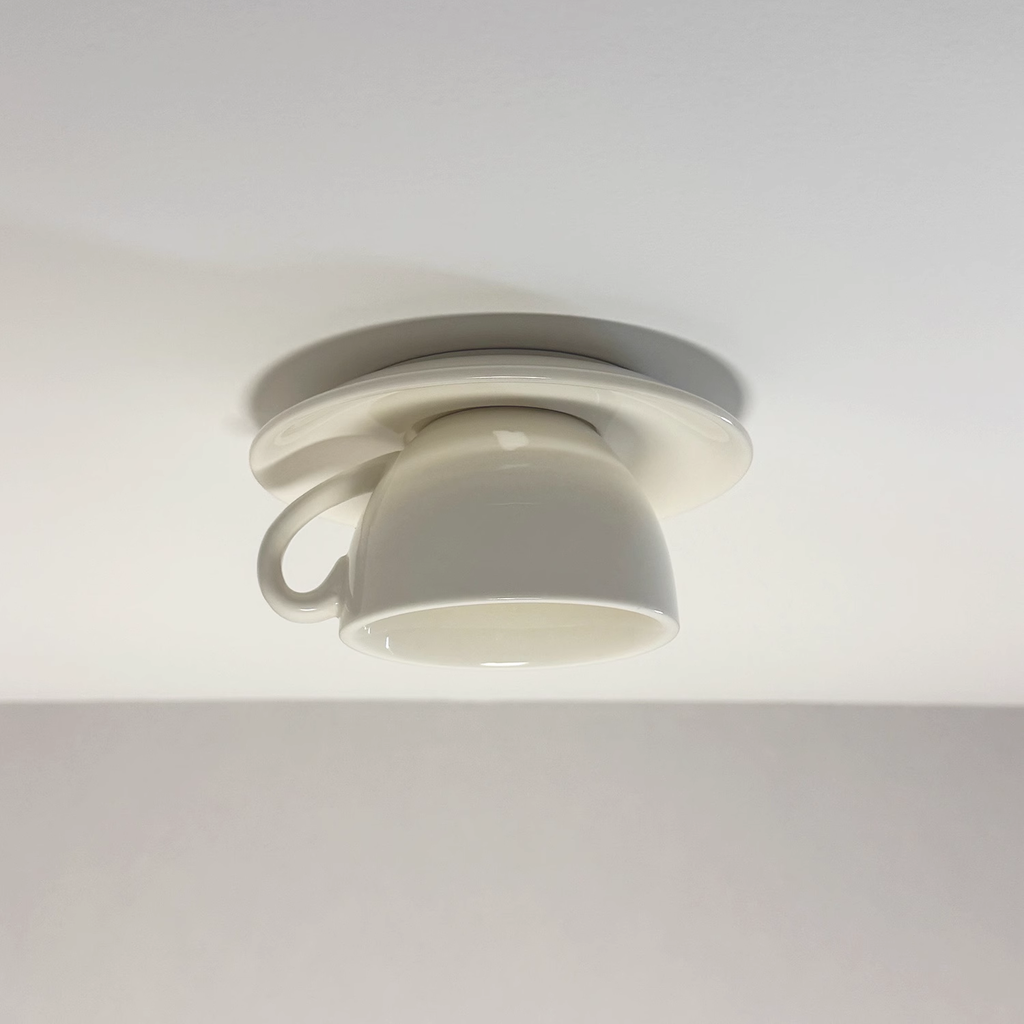 Modern Ceramic Semi-Flush Mount Ceiling Light in White — Ashbury Home & Living