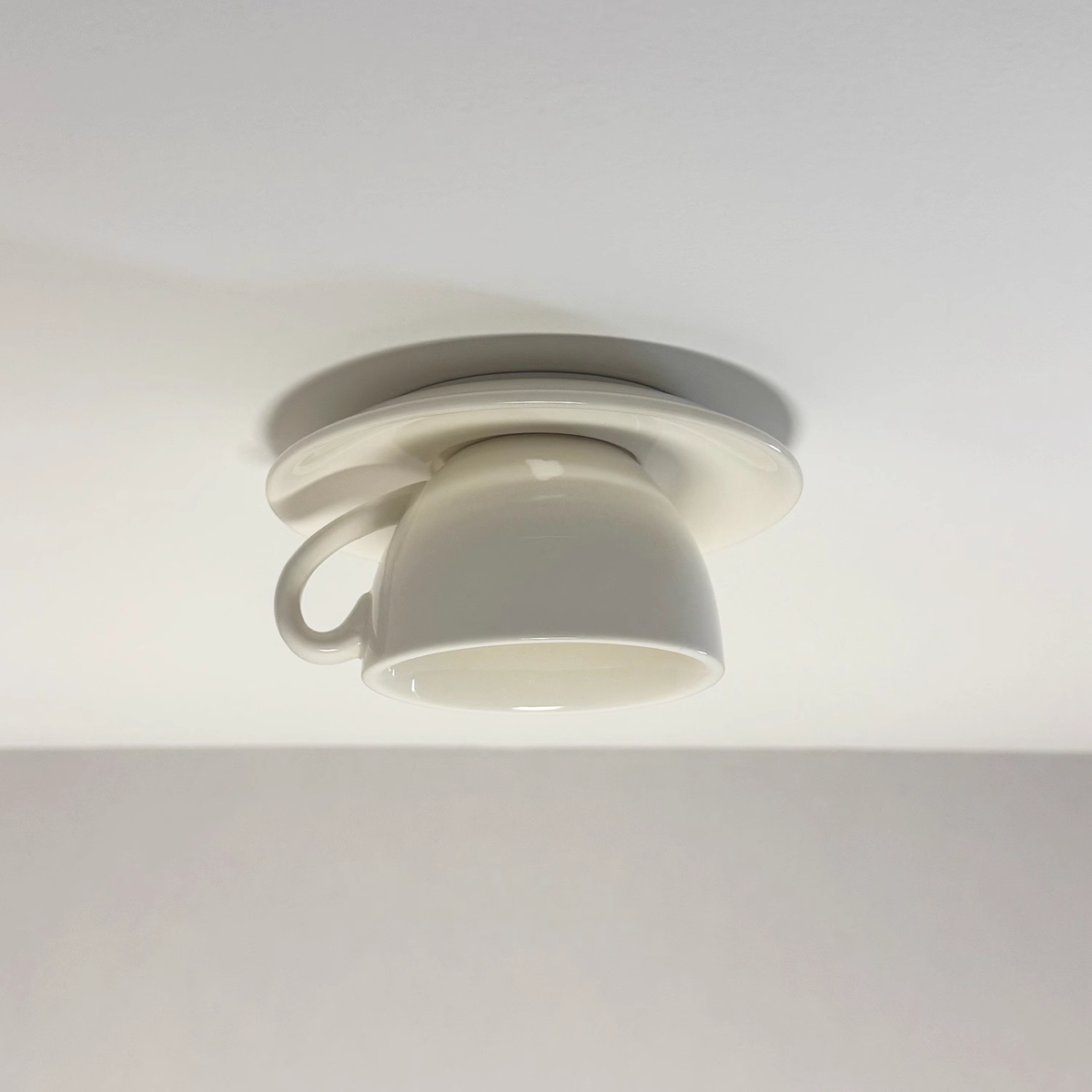 Modern Ceramic Semi-Flush Mount Ceiling Light in White — Ashbury Home & Living