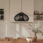 Handmade Rattan Pendant Lights With Woven Dome Shade