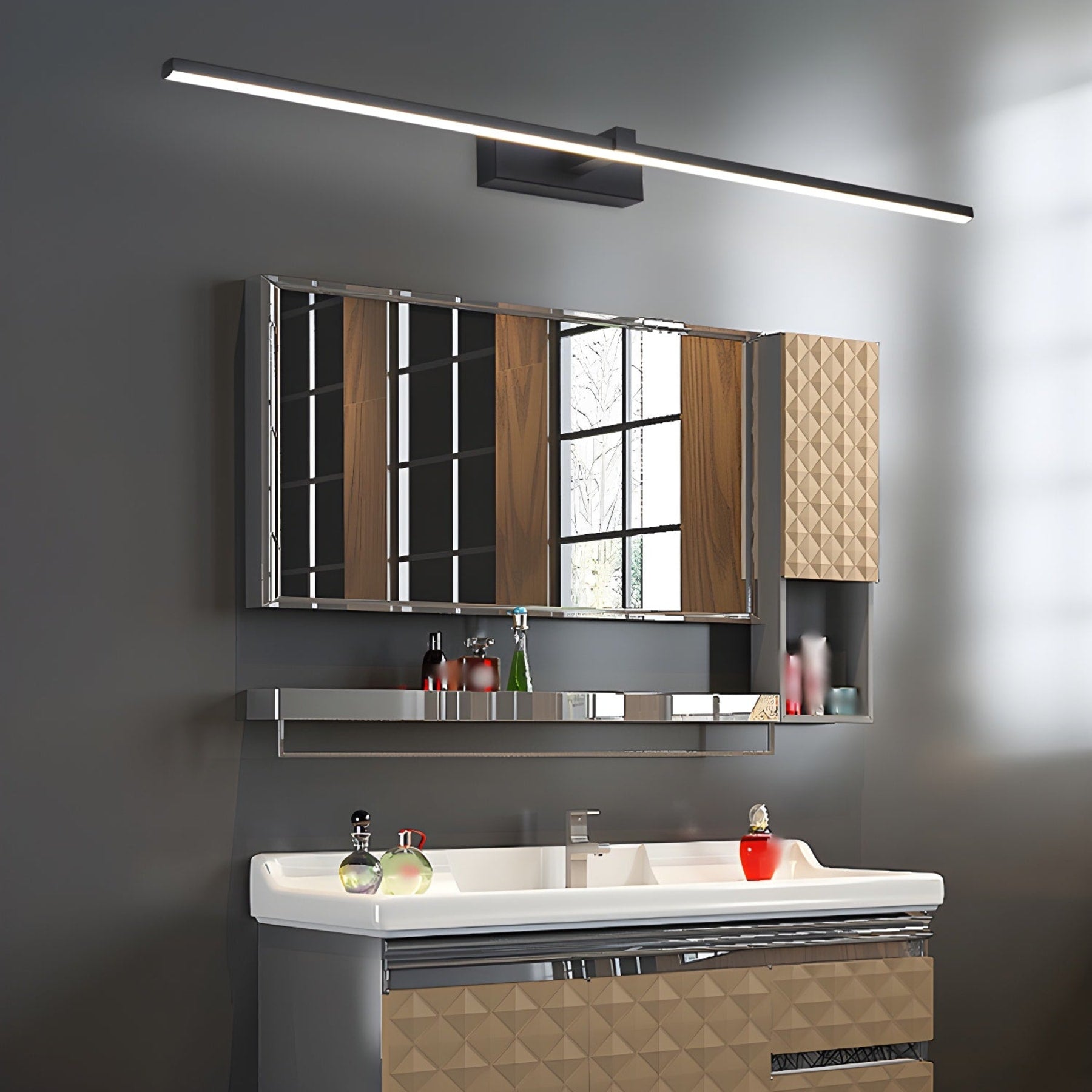 Modern Iron Linear Wall Light With Integrated LED for Hallway — Ashbury Home & Living