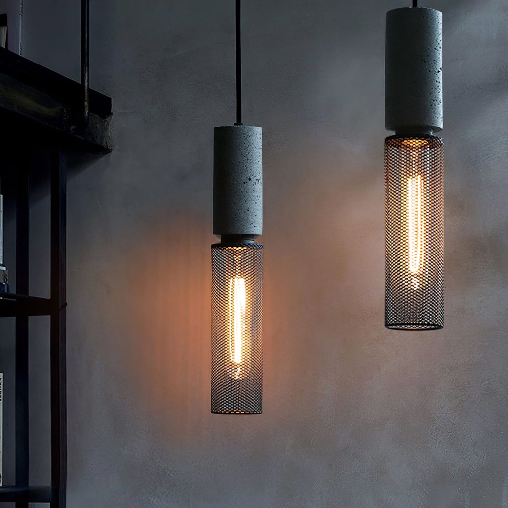 Industrial Concrete Pendant Light With Warm LED Glow — Ashbury Home & Living