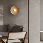Retro Ceramic Disc Wall Light With Center Globe