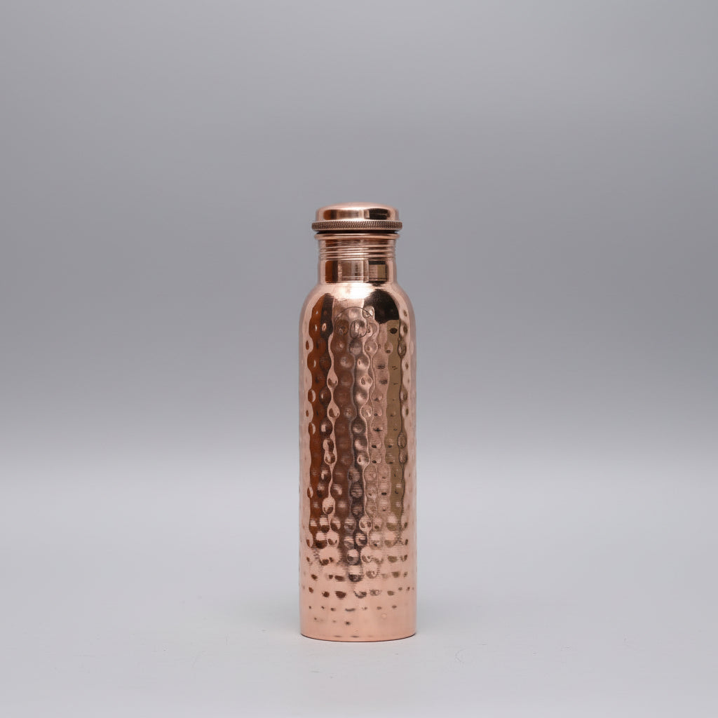 Hammered Copper Finish Water Bottle Stainless Steel Leak Proof Reusable Drinks Bottle with Screw Cap for Office | Yoga and Travel