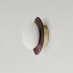 Nordic Natural Wood Wall Light LED Light With Globe Shade