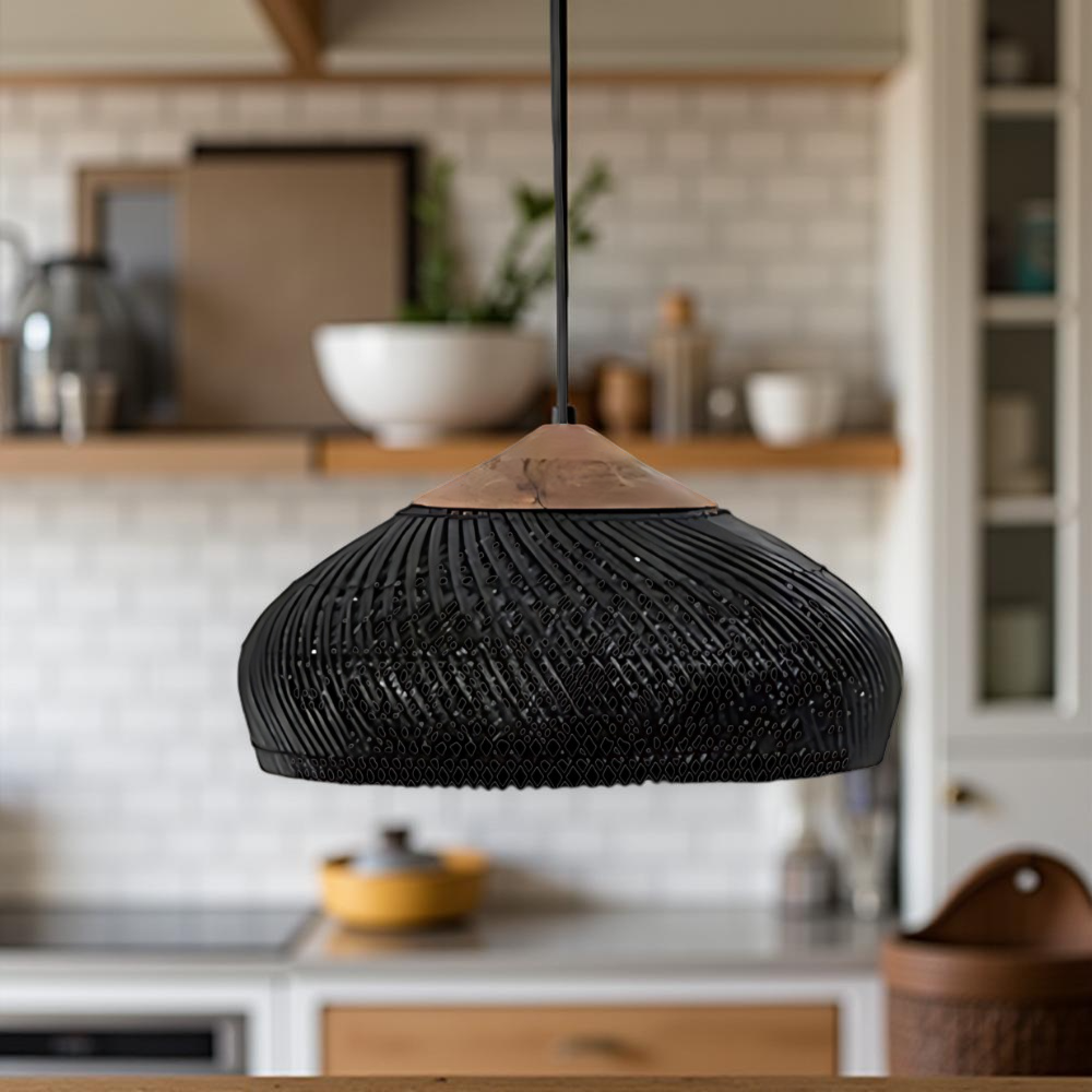 Bohemian Rattan Pendant Lights With Woven Shade