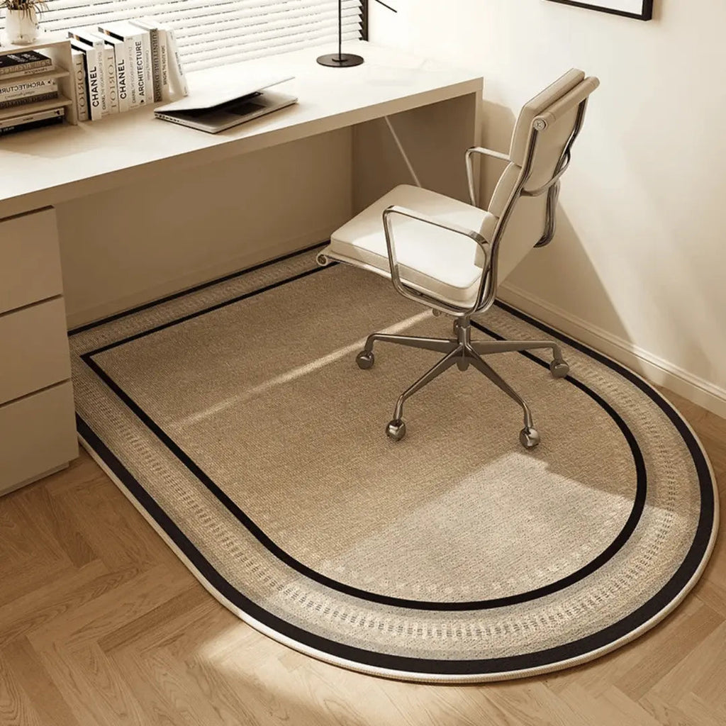 Office Chair Mat Non-Slip Floor Protector Semi-Circular Desk Rug Polyester Fleece Chair Mat for Hard Floors in Home Office | Study and Gaming Room