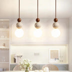 Minimalist Travertine and Wood Pendant Light for Dining Rooms — Ashbury Home & Living