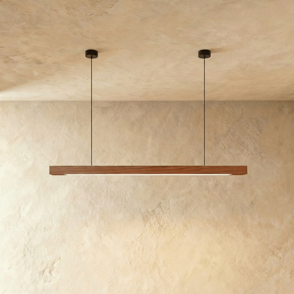 Minimalist Wood Pendant Light With Warm Daylight Glow For Dining Room — Ashbury Home & Living