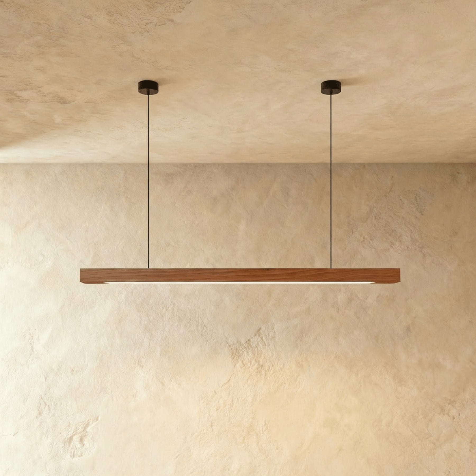 Minimalist Wood Pendant Light With Warm Daylight Glow For Dining Room — Ashbury Home & Living