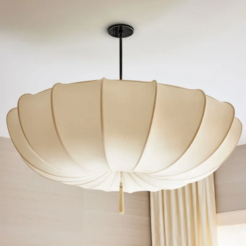 Modern Fabric Pendant Light With Drum Shade