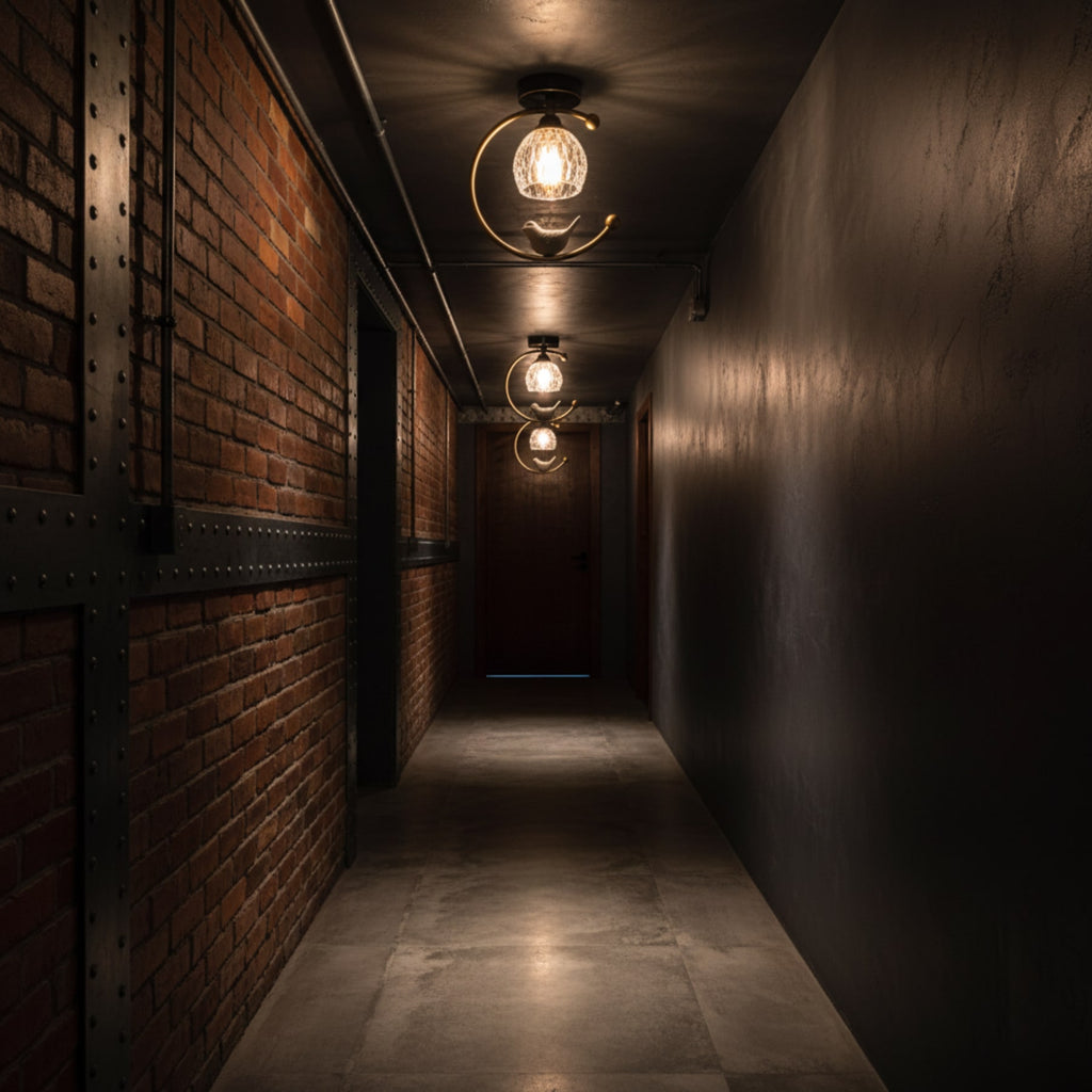 Contemporary Solid Brass Flush Mount Ceiling Light — Ashbury Home & Living