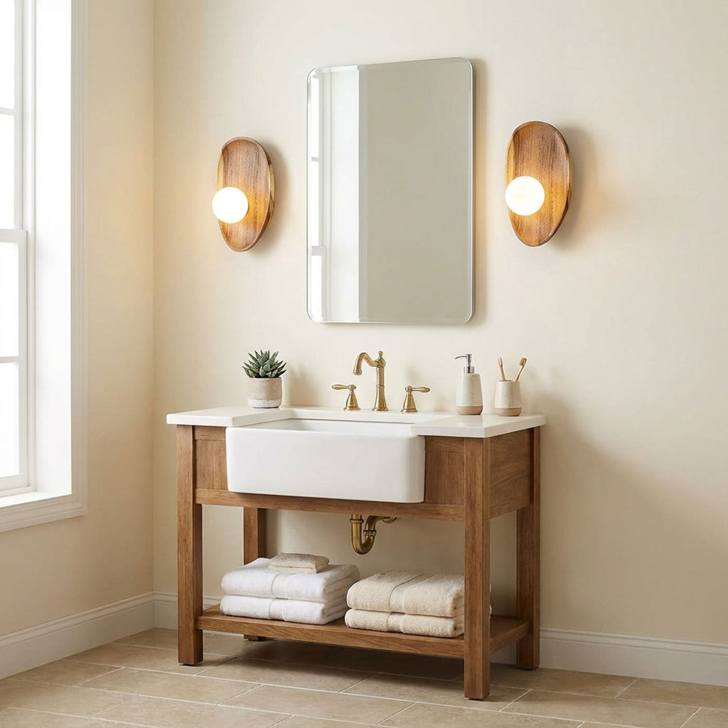 Modern Wood and Glass Wall Light for Living Room — Ashbury Home & Living