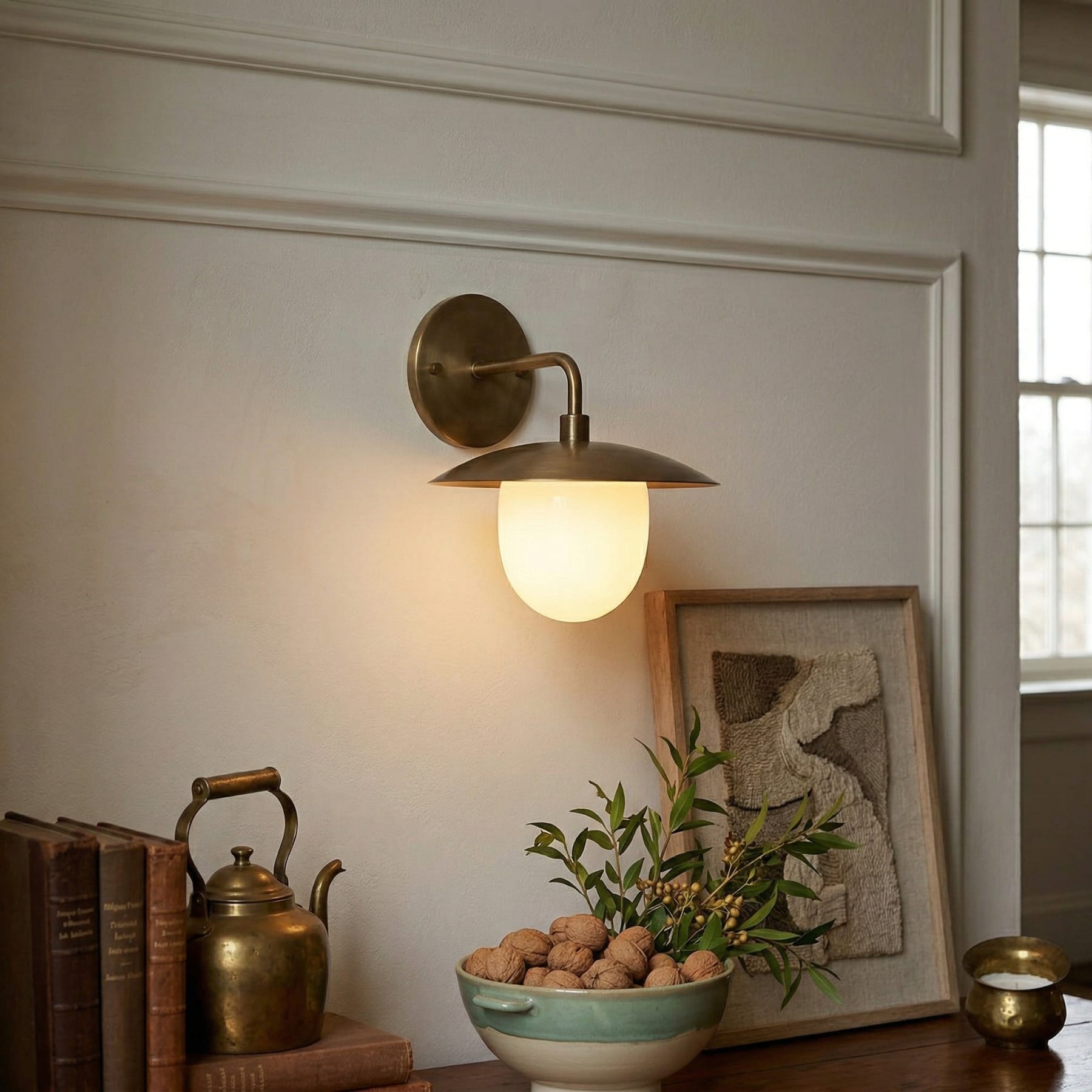 Contemporary Brass Wall Light for Living Room and Bedroom — Ashbury Home & Living
