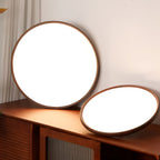 Scandinavian Wood-Effect Flush Mount Ceiling Light With Tri-Colour Glow — Ashbury Home & Living