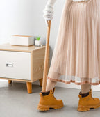 Long Handled Wooden Shoe Horn with Magnetic Wall Holder Extra Long Shoe Horn for Standing Use Hallway Shoe Aid for Boots | Trainers and Dress Shoes