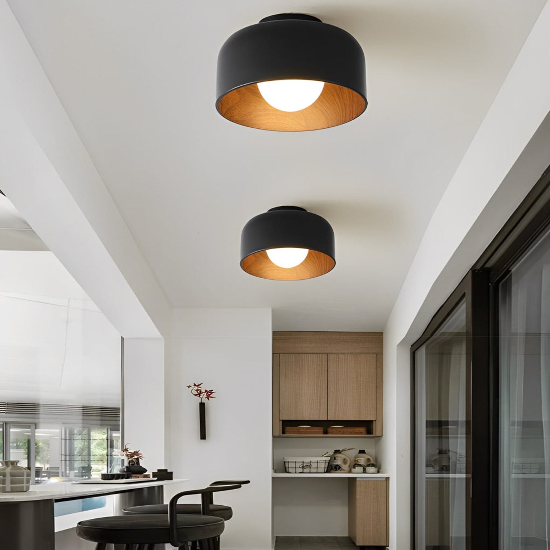 Modern Iron Semi-Flush Mount Ceiling Light for Living Room — Ashbury Home & Living