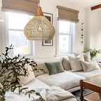 Bohemian Rattan Pendant Light With Hand-Woven Dome Shade
