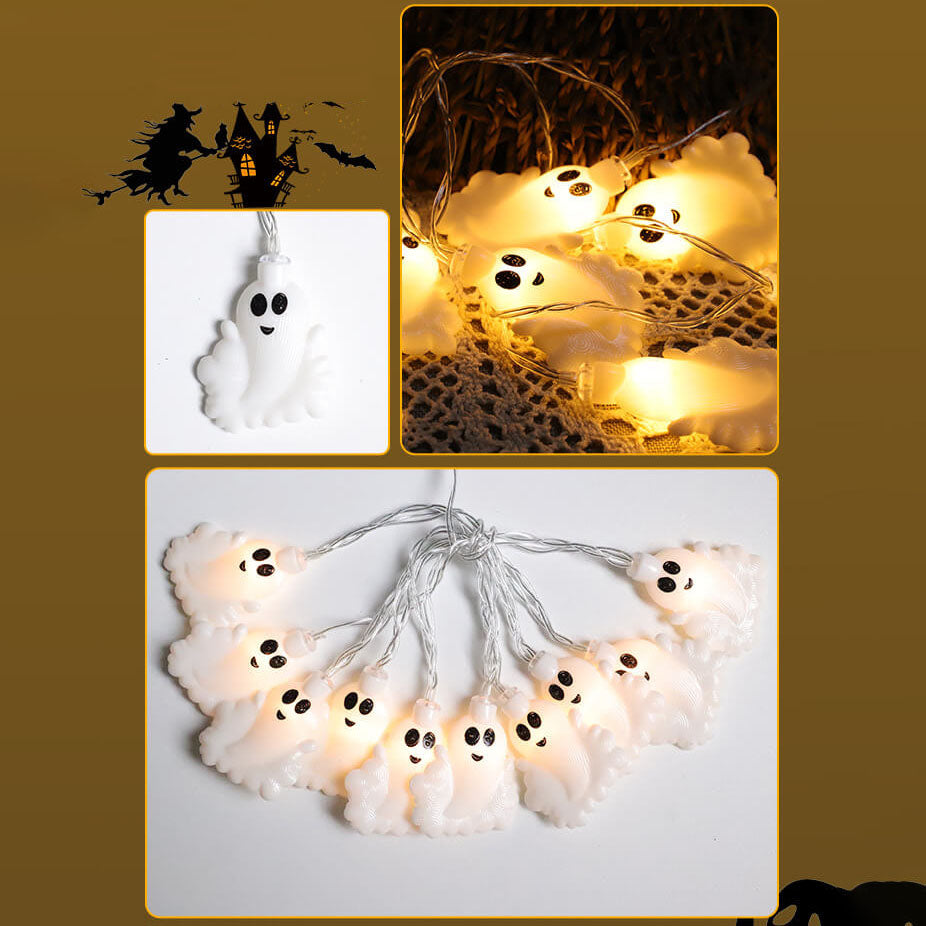 Halloween Ghost Light String LED Party Decoration Lights with Ghost Shades Fairy Lights for Indoor and Outdoor Seasonal Decor